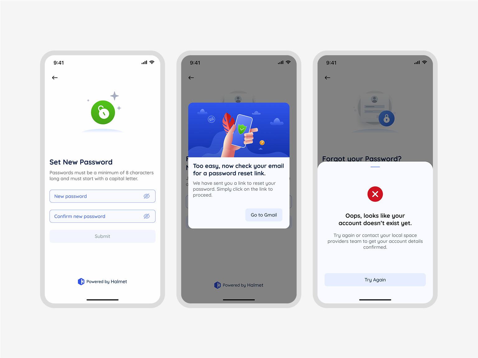 Login screen with email and password input fields